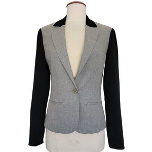 Rachel Roy Gray & Black Color Block Blazer